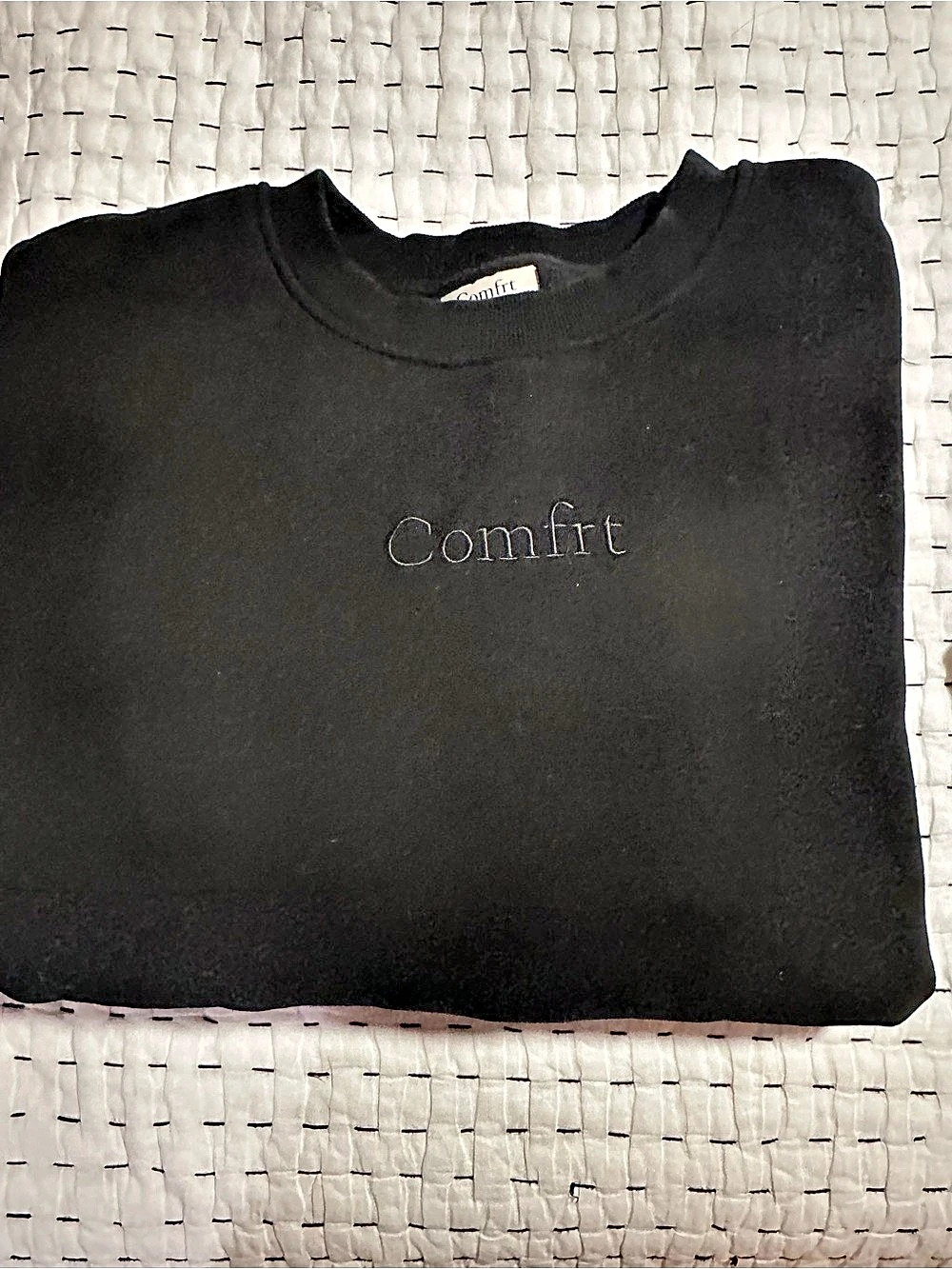 Comfrt Signature Crew Black Sweatshirt Size Large
